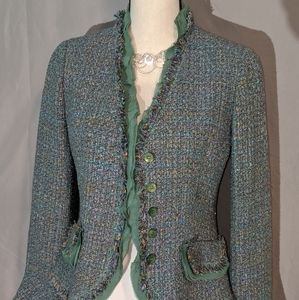 Lillie Rubin multi color green dress jacket